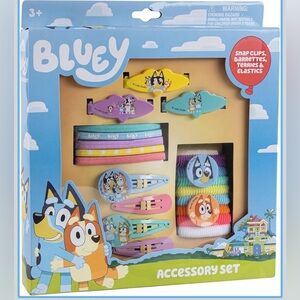 Bluey Girls 20 Piece Accessory Set with 3 Barrettes, 4 Snap Hair Clips, and more